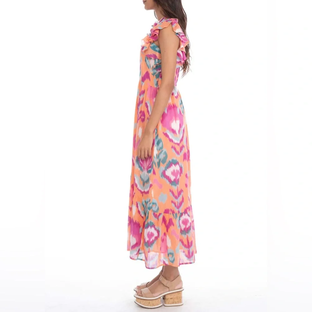 Banjanan Hannah Dress - Ikat Floral Spice - Picture 3 of 5